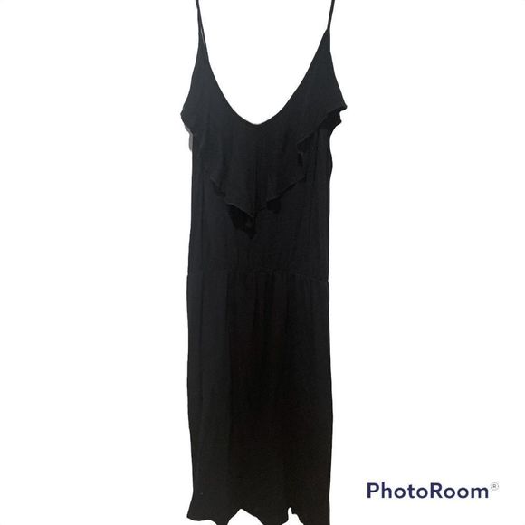 Layered Top Fit & Flare Dress in Black and Teal - Picture 1 of 2